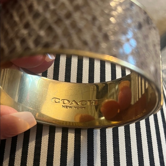 Coach Snakeskin Python Textured Bangle Bracelet - Picture 2 of 4